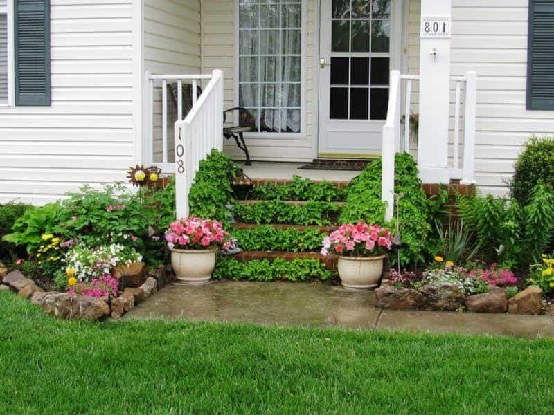 Hibiscus planters - Porch flowers, Front porch flowers, Front door planters