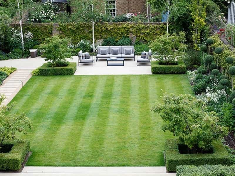Image result for square garden ideas - Low maintenance garden design,  Backyard garden design, Garden design