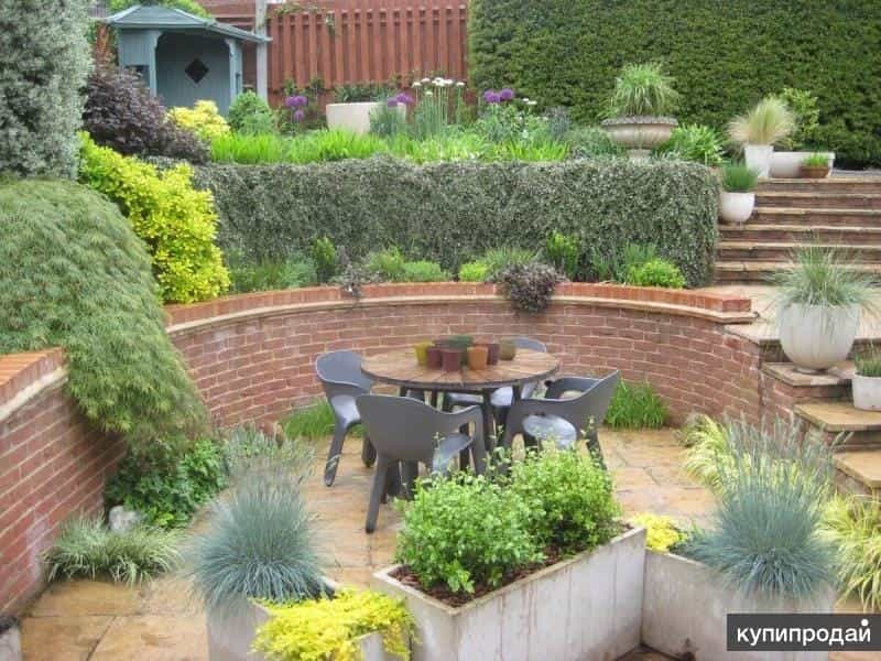 small sloping garden design ideas - Sloped backyard, Small backyard gardens,  Sloped garden