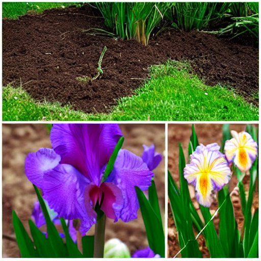 The steps of planting an iris bulb1