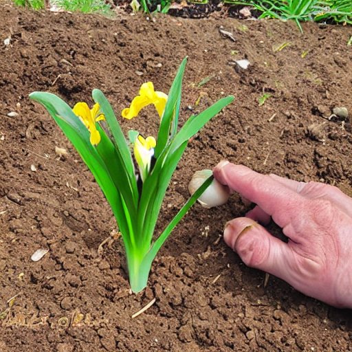 The steps of planting an iris bulb3

